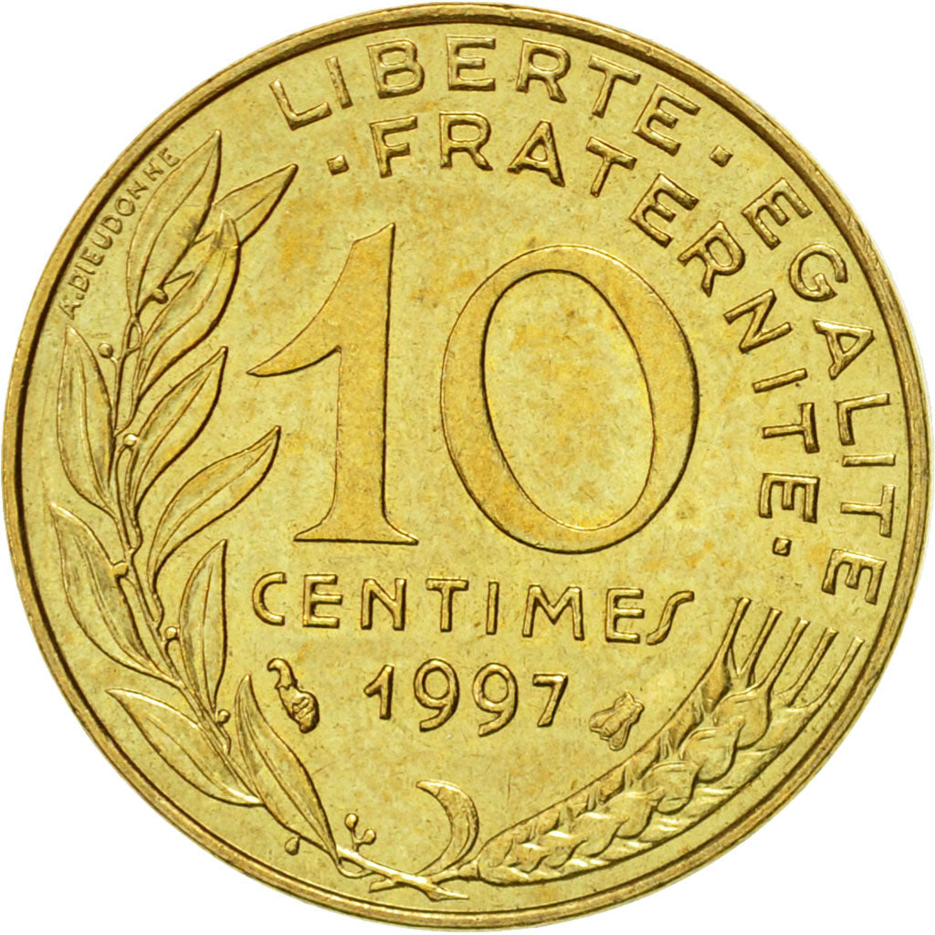 Coin, France, Marianne, 10 Centimes, 1997, Paris, AU(50-53), Aluminum-Bronze