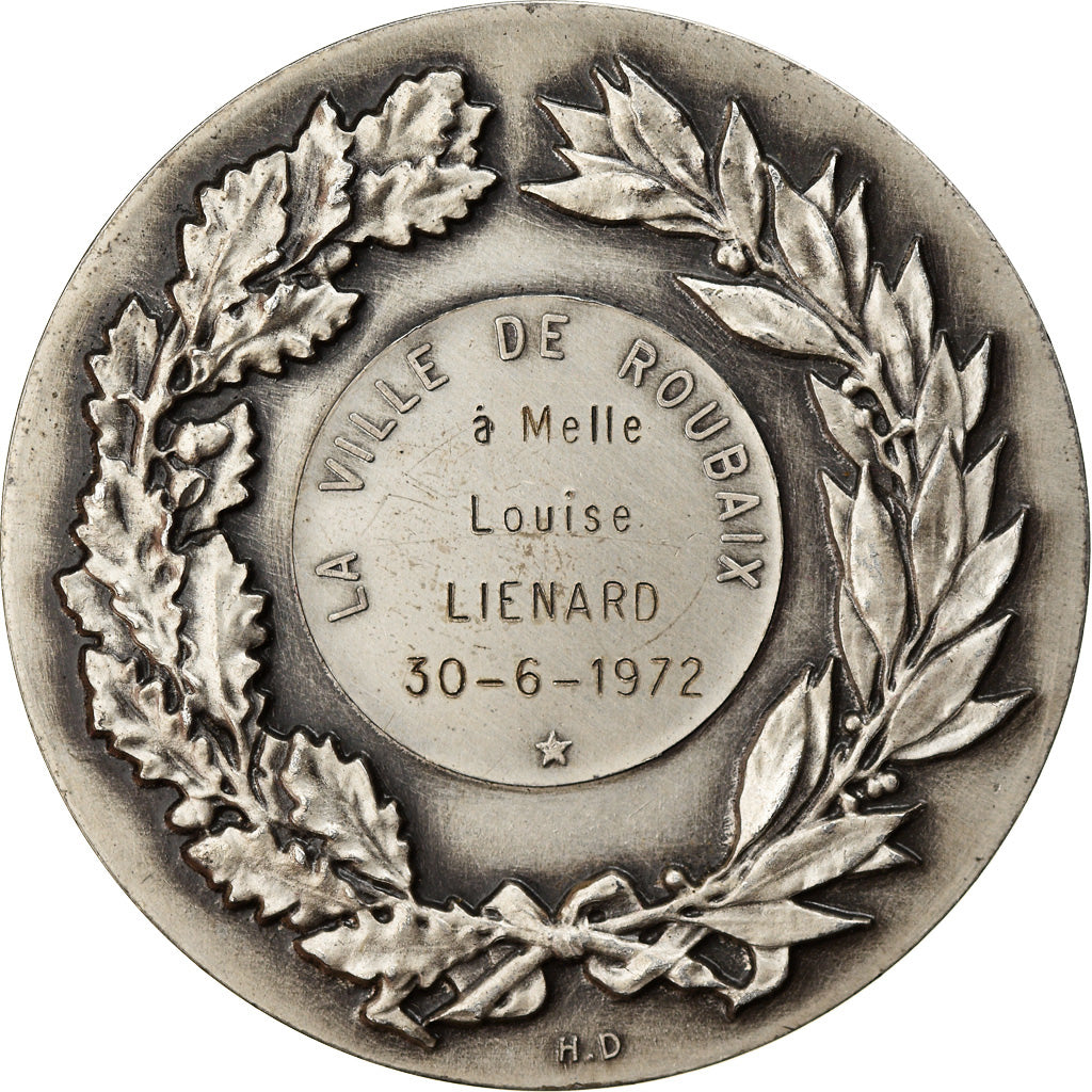 France, Medal, Ville de Roubaix, 1972, Dubois.H, MS(60-62), Silver