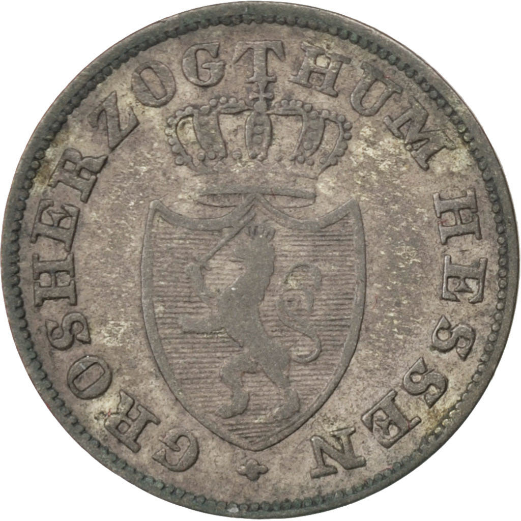 Munten, Duitse staten, HESSE-DARMSTADT, Ludwig X, 6 Kreuzer, 1826, ZF, Zilver