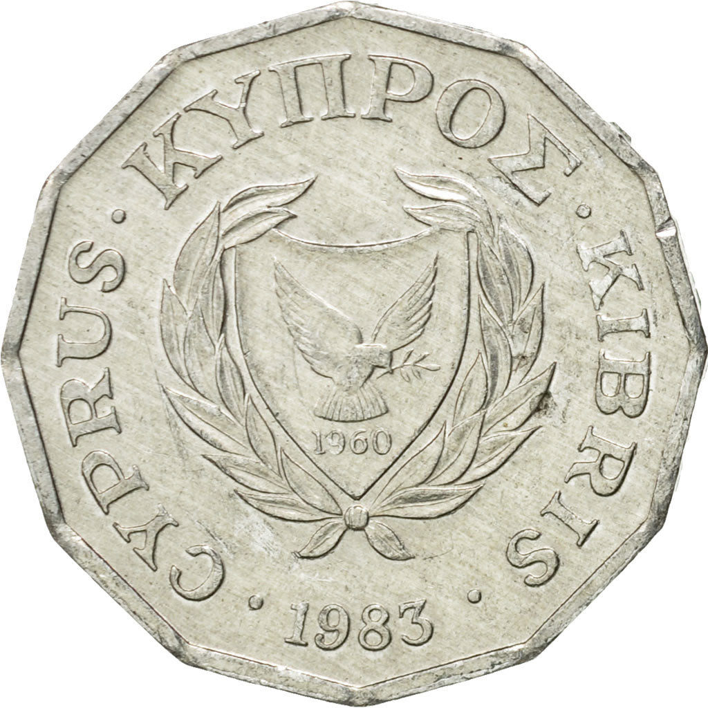 Moneta, Cypr, Half Cent, 1983, EF(40-45), Aluminium, KM:52