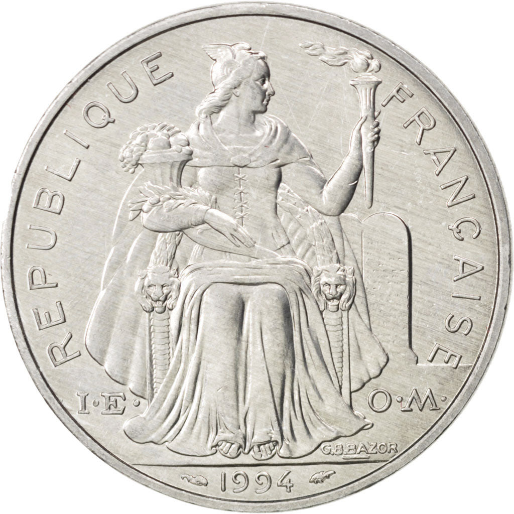 Monnaie, Nouvelle-Calédonie, 5 Francs, 1994, SPL+, Aluminium, KM:16