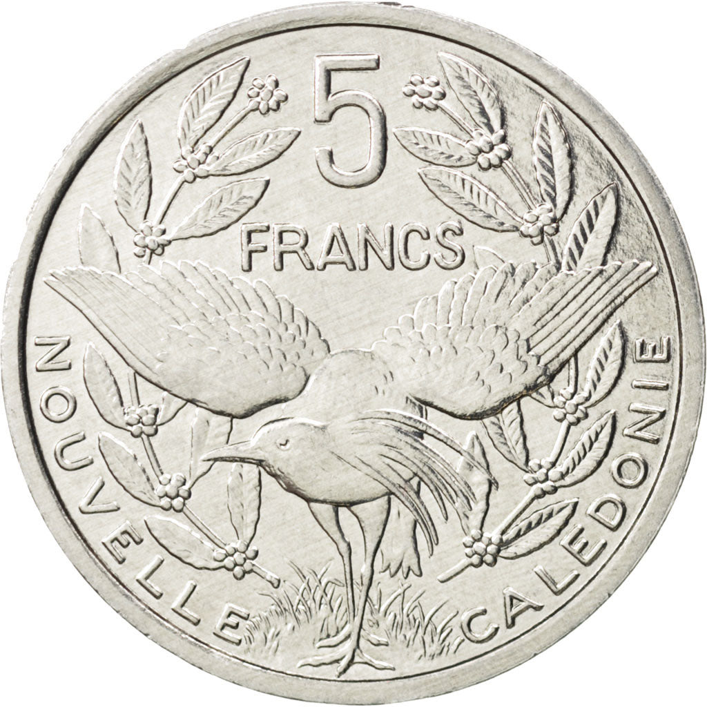 Monnaie, Nouvelle-Calédonie, 5 Francs, 1990, SPL+, Aluminium, KM:16