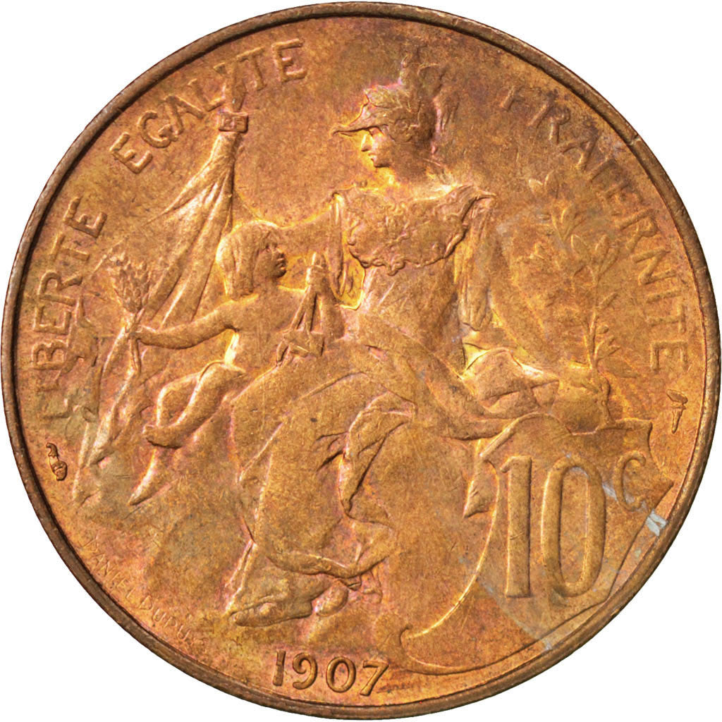 Coin, France, Dupuis, 10 Centimes, 1907, MS(63), Bronze, KM:843, Gadoury:277