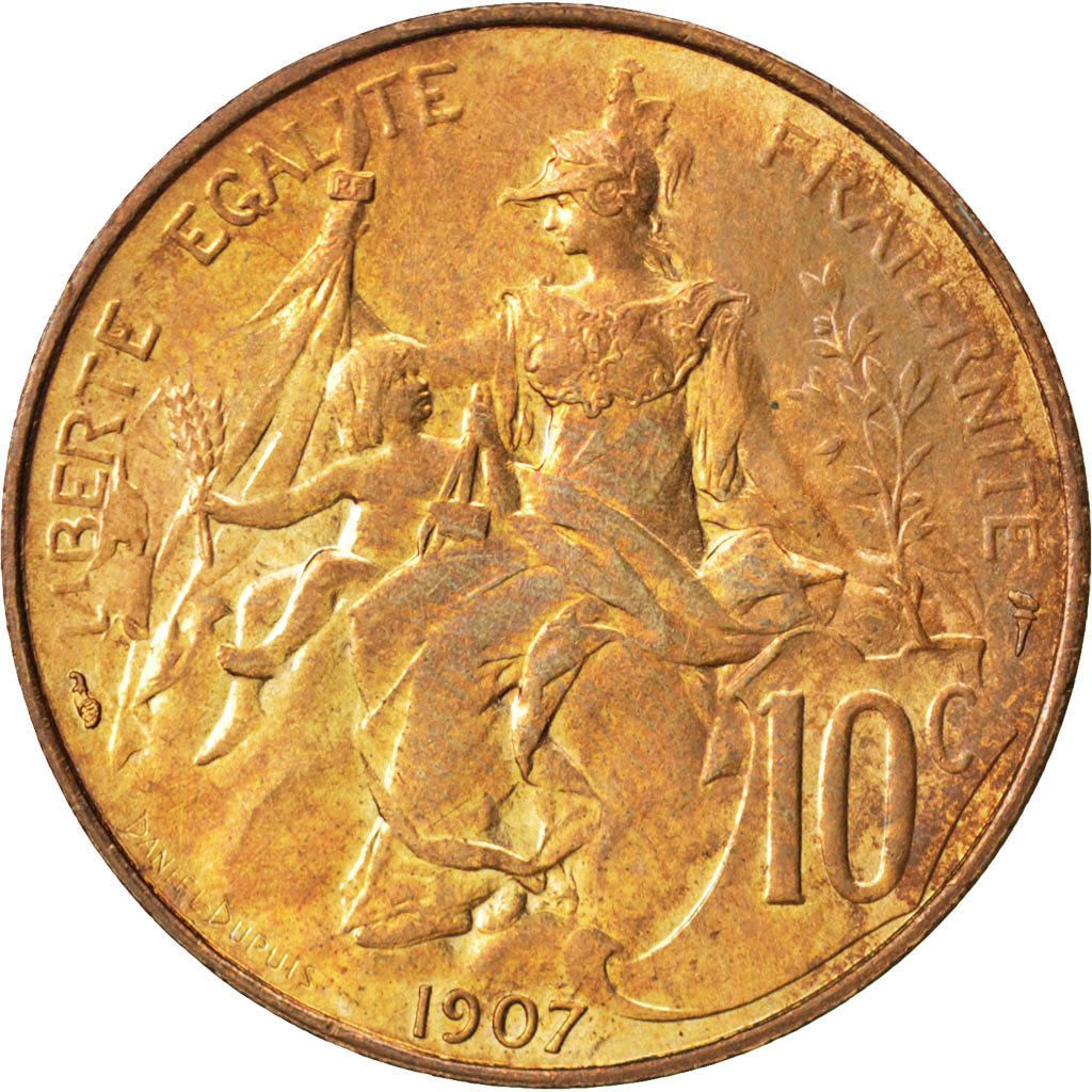 Coin, France, Dupuis, 10 Centimes, 1907, MS(63), Bronze, KM:843, Gadoury:277