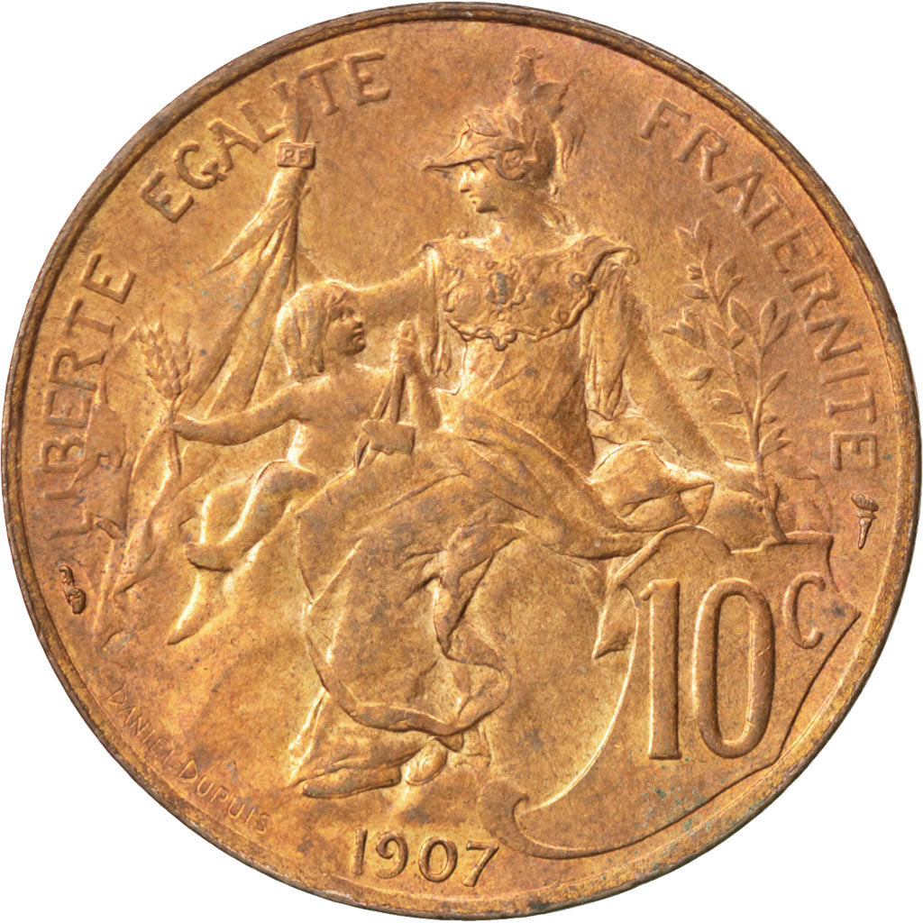 Monnaie, France, Dupuis, 10 Centimes, 1907, SPL, Bronze, KM:843, Gadoury:277