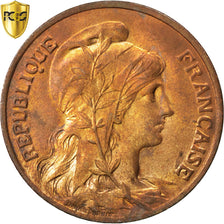 Francja, 10 Centimes, Daniel-Dupuis, 1907, Paris, Brązowy, PCGS, MS65RB