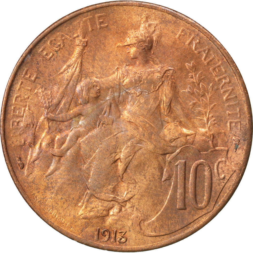 Coin, France, Dupuis, 10 Centimes, 1913, MS(63), Bronze, KM:843, Gadoury:277