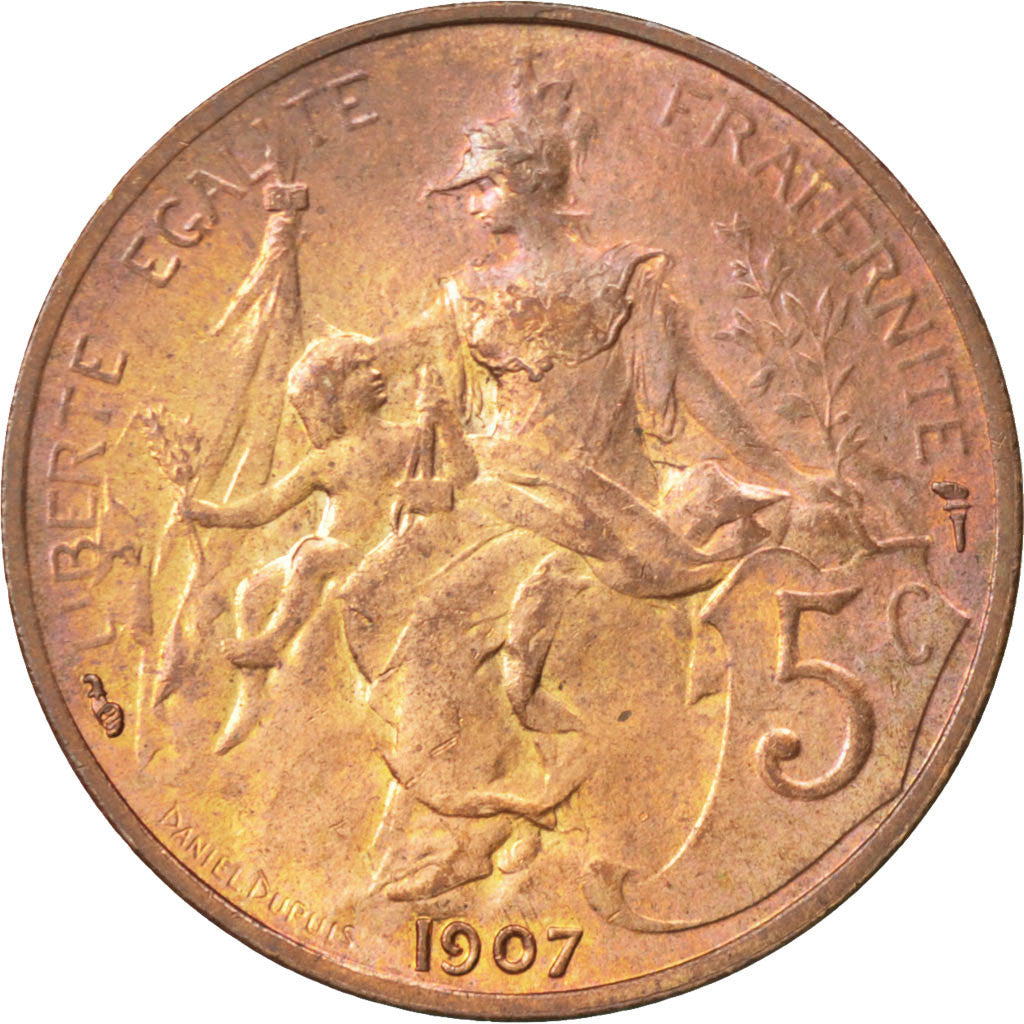 Monnaie, France, Dupuis, 5 Centimes, 1907, SPL+, Bronze, KM:842, Gadoury:165