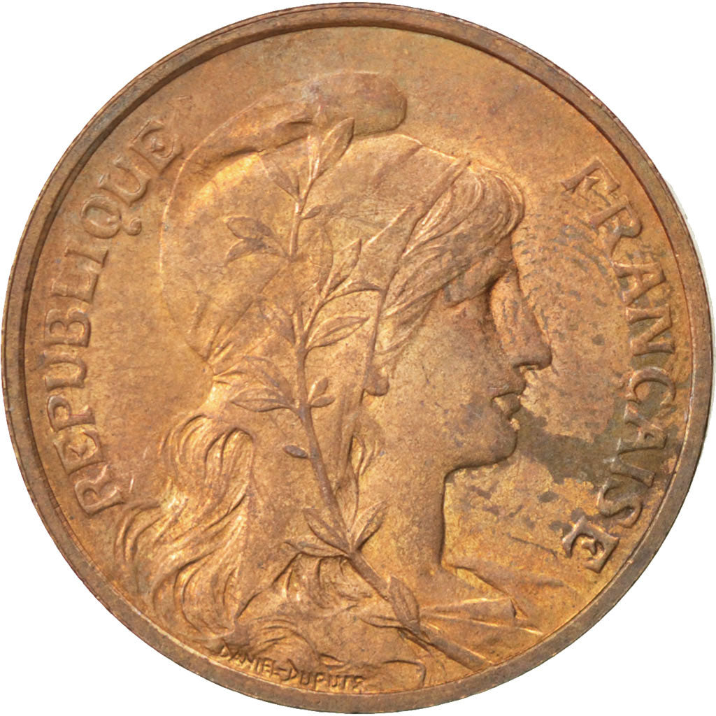 Moneta, Francja, Dupuis, 5 Centimes, 1907, MS(63), Bronze, KM:842, Gadoury:165