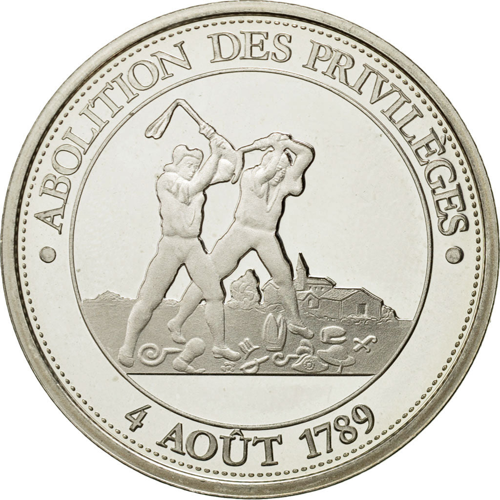 France, Medal, Abolition des privilèges, 1989, Proof, MS(63), Silver