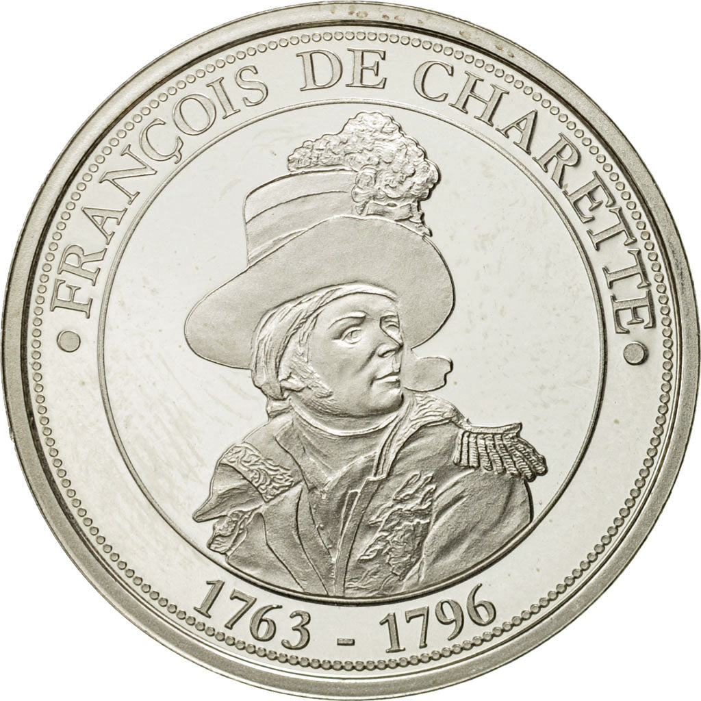Frankreich, Medal, François de Charette, 1989, Proof, UNZ, Silber