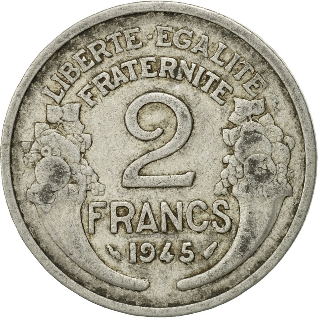 Monnaie, France, Morlon, 2 Francs, 1945, Paris, TB+, Aluminium, KM:886a.1