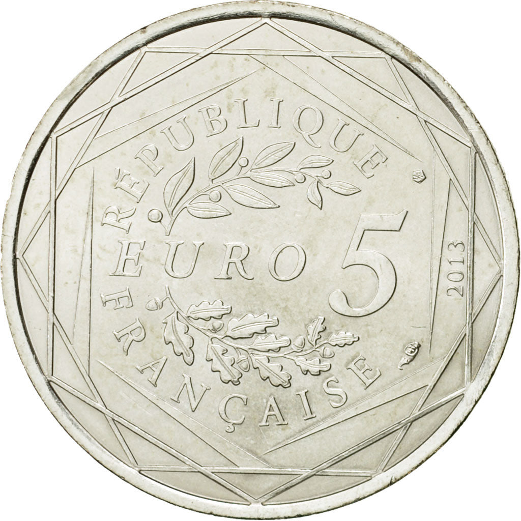 France, 5 Euro, Liberté, 2013, MS(63), Silver