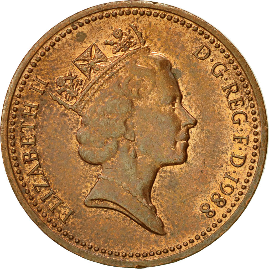 Coin, Great Britain, Elizabeth II, Penny, 1988, EF(40-45), Bronze, KM:935
