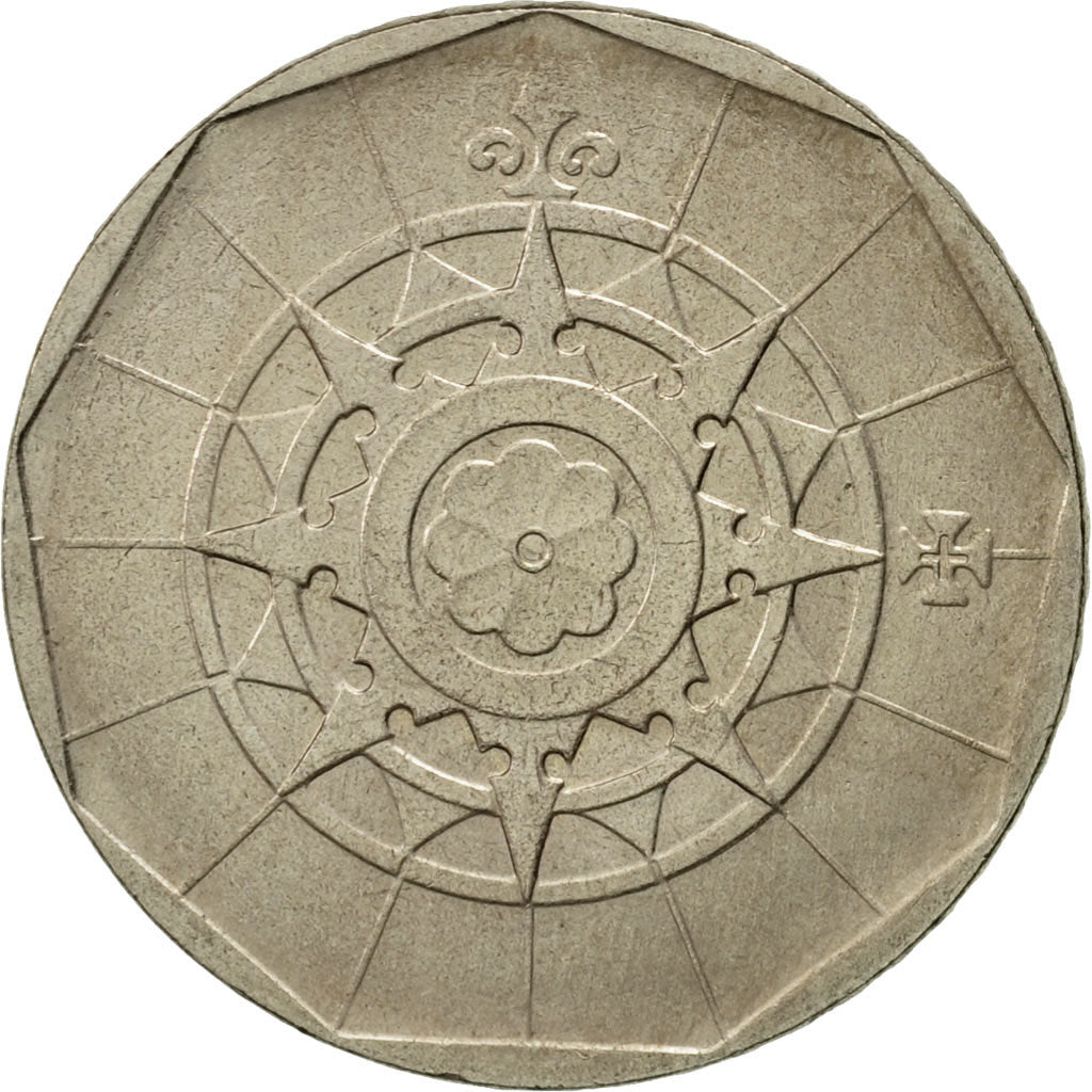 Moneta, Portugal, 20 Escudos, 1986, Lisbon, AU(55-58), Miedź-Nikiel, KM:634.1