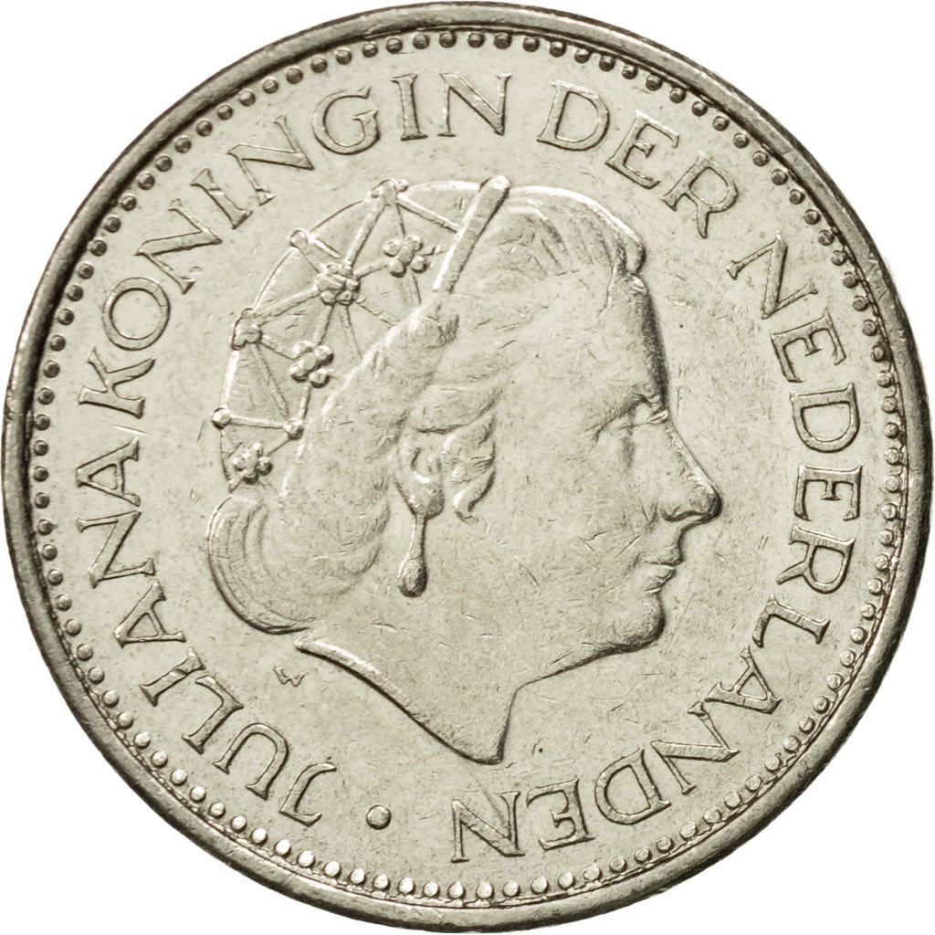Coin, Netherlands, Juliana, Gulden, 1977, AU(50-53), Nickel, KM:184a