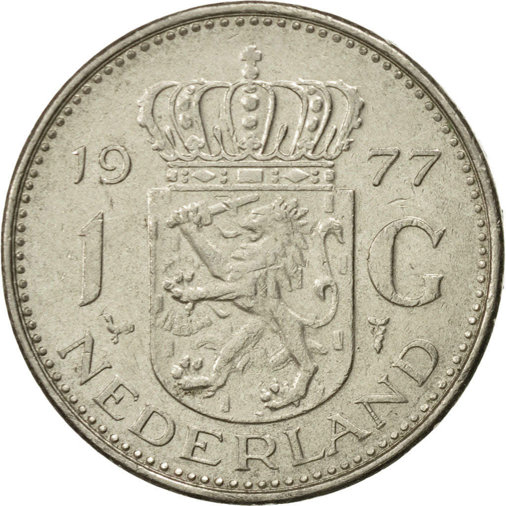 Coin, Netherlands, Juliana, Gulden, 1977, AU(50-53), Nickel, KM:184a