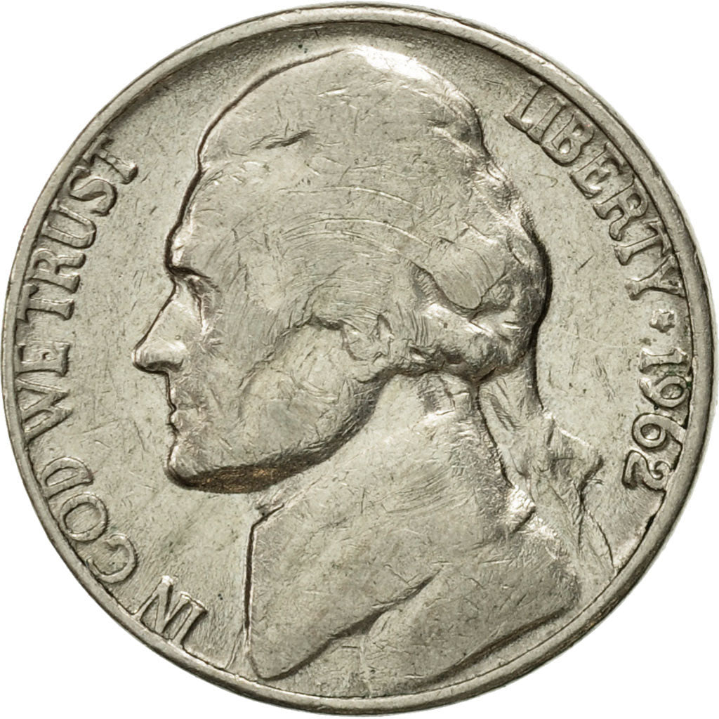 Munten, Verenigde Staten, Jefferson Nickel, 5 Cents, 1962, U.S. Mint, Denver