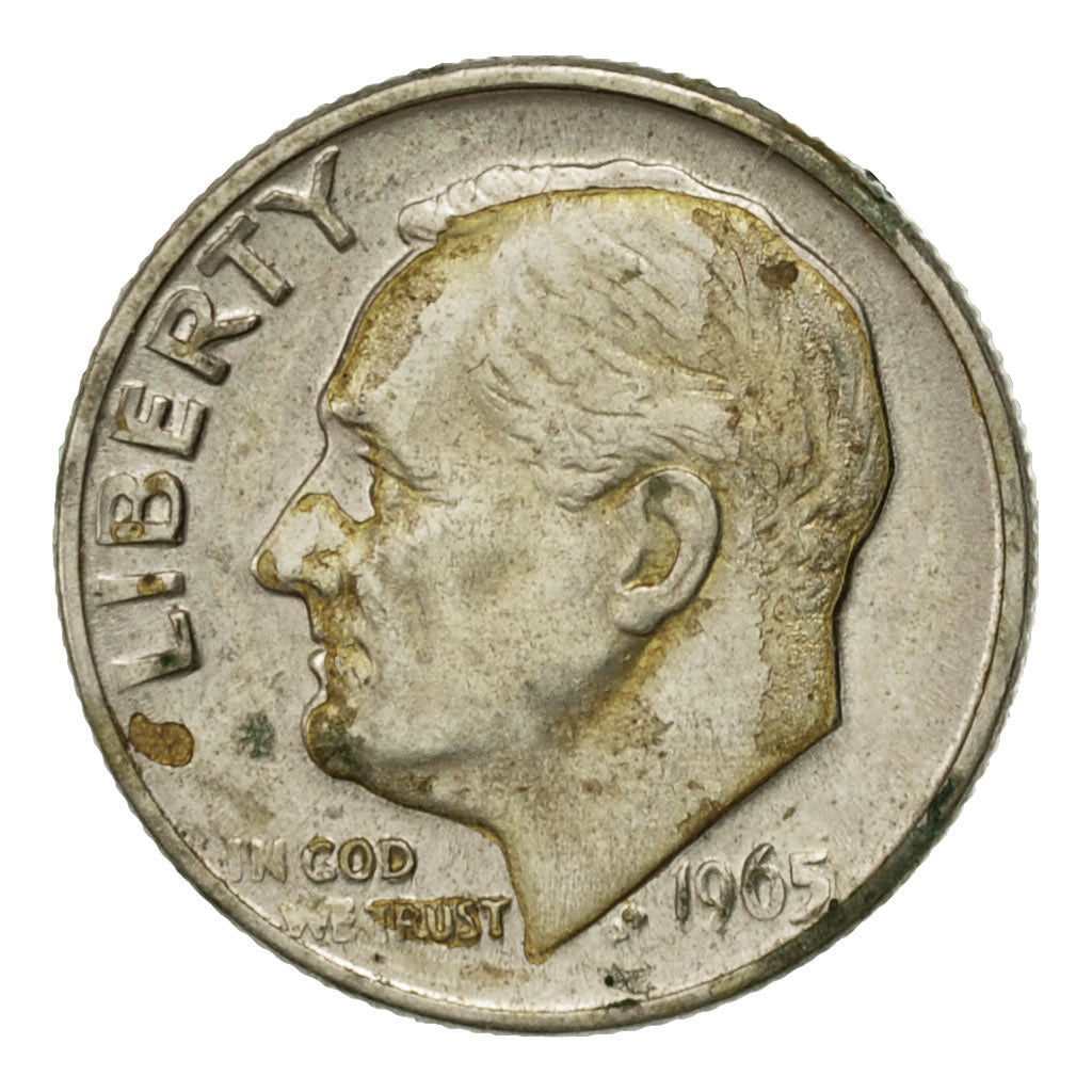 Coin, United States, Roosevelt Dime, Dime, 1965, U.S. Mint, Philadelphia