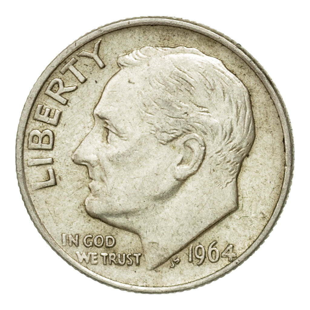 Coin, United States, Roosevelt Dime, Dime, 1964, U.S. Mint, Philadelphia