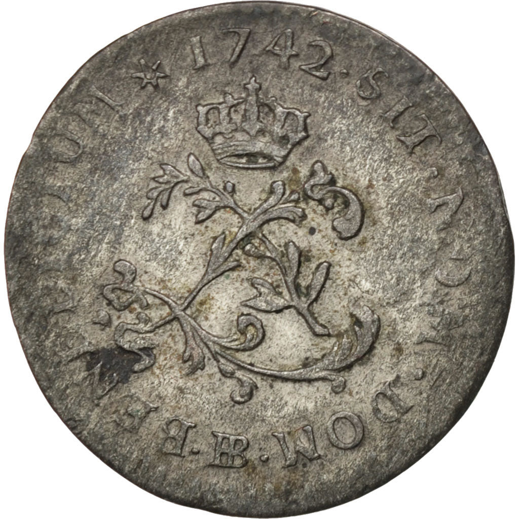 Coin, France, Louis XV, Double sol (2 sous) en billon, 2 Sols, 1742, Strasbourg