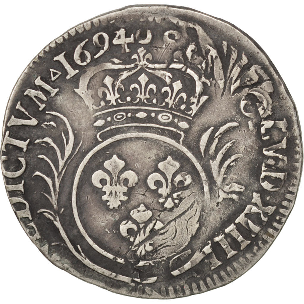 Moneta, Francia, Louis XIV, 1/4 Écu aux palmes, 1/4 Ecu, 1694, Paris, BB