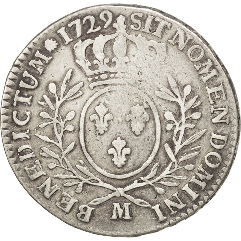Coin, France, Louis XV, 1/2 Écu aux branches d'olivier, 1/2 ECU, 44 Sols, 1729