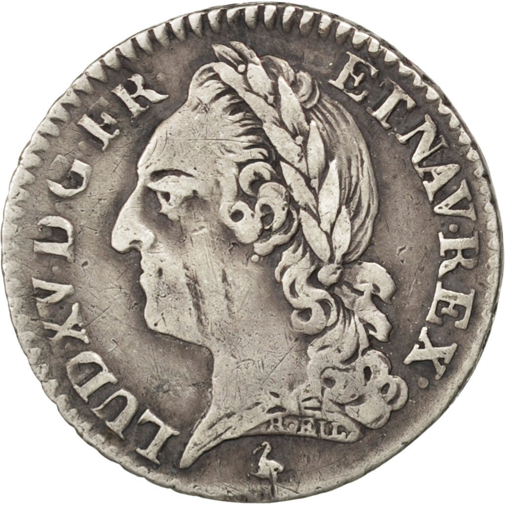 Monnaie, France, Louis XV, 1/10 Écu à la vieille tête, 12 Sols, 1/10 ECU