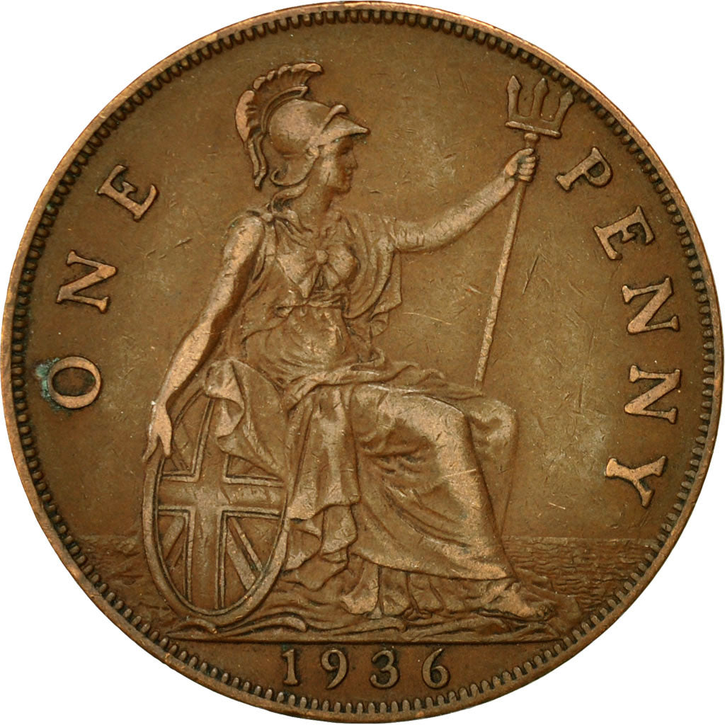 Coin, Great Britain, George V, Penny, 1936, EF(40-45), Bronze, KM:838