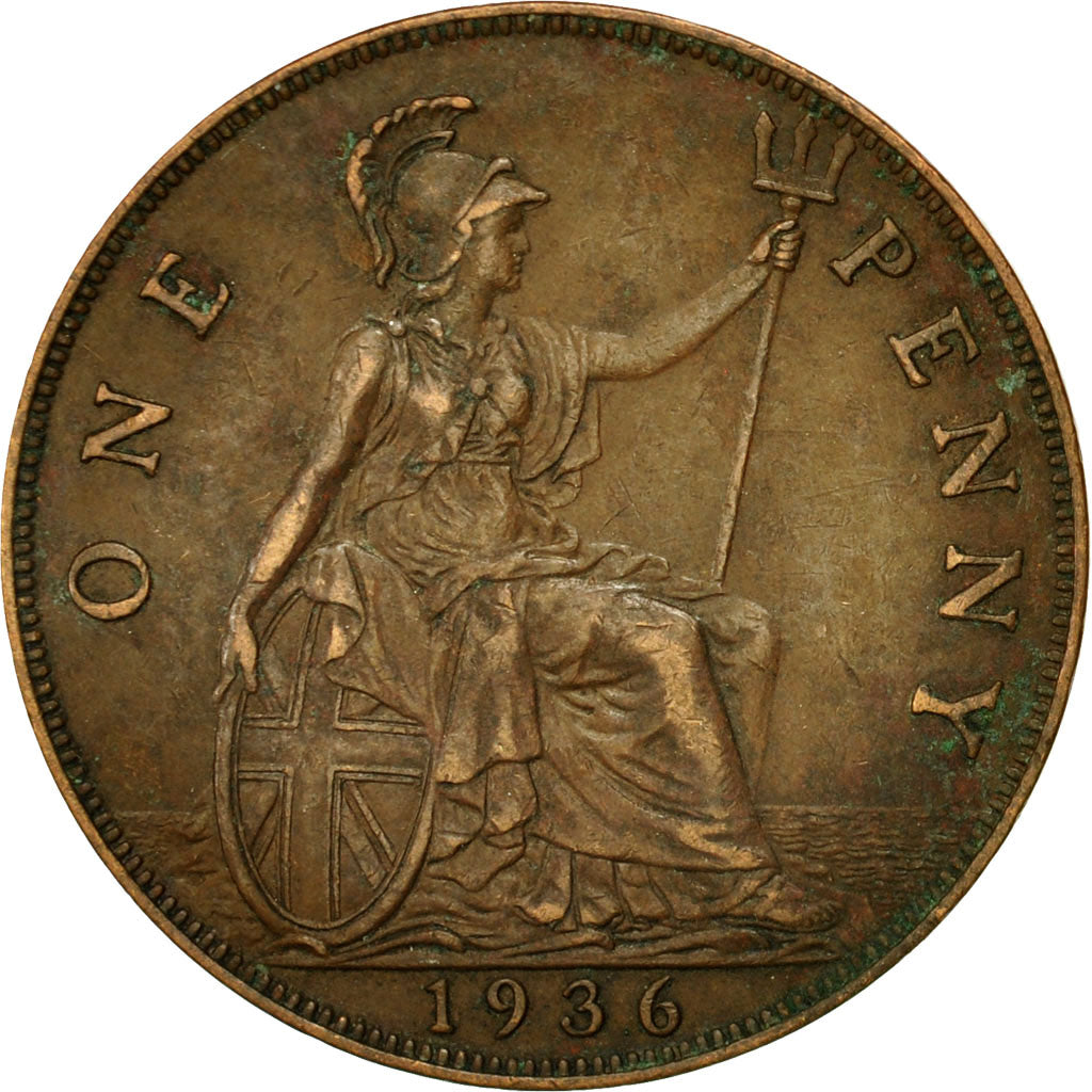 Coin, Great Britain, George V, Penny, 1936, EF(40-45), Bronze, KM:838