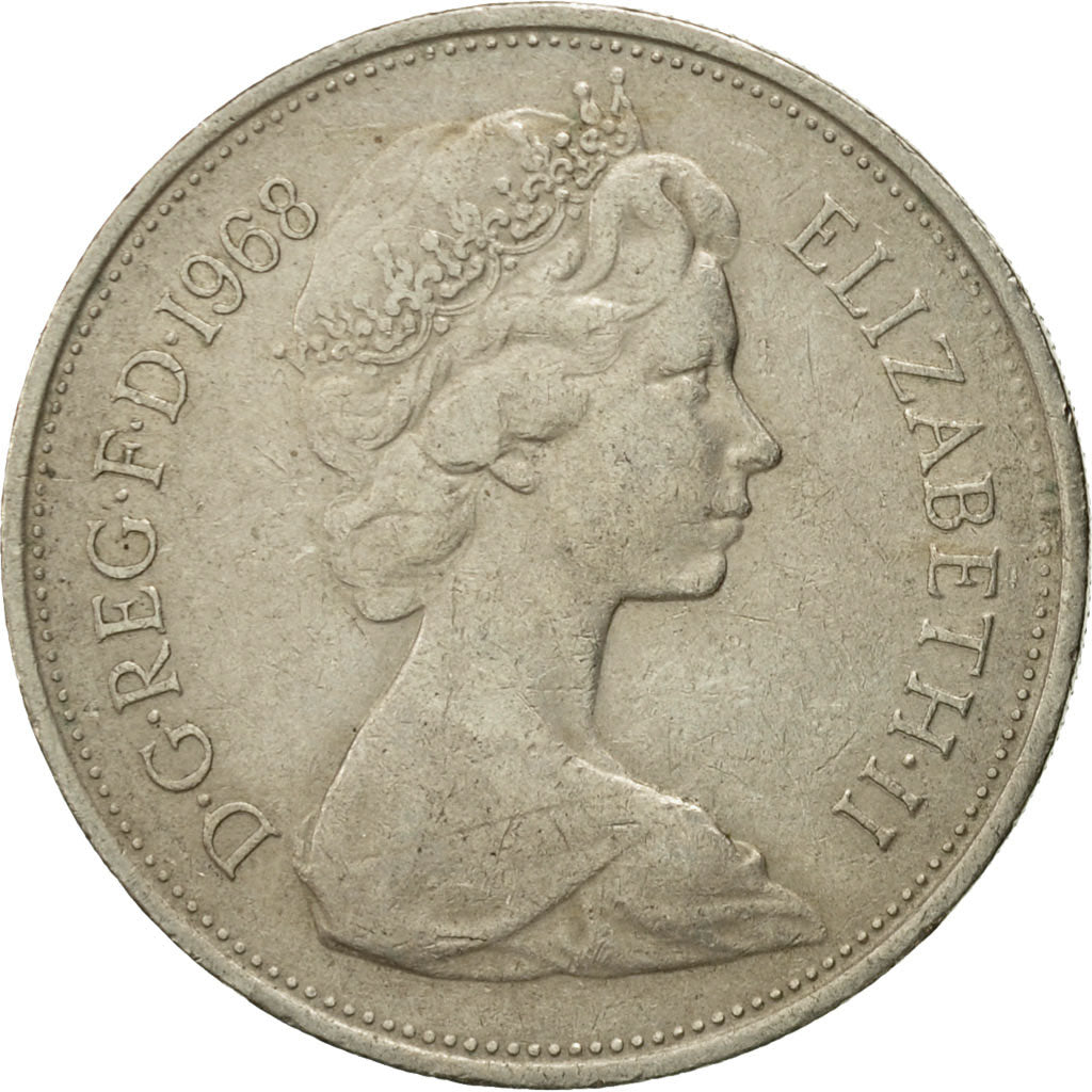Coin, Great Britain, Elizabeth II, 10 New Pence, 1968, EF(40-45), Copper-nickel