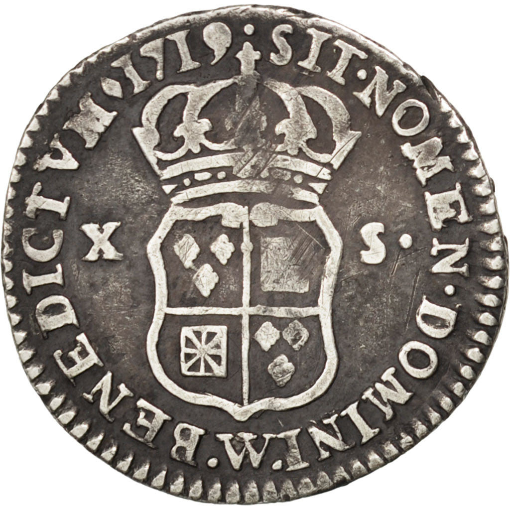 Moneta, Francia, Louis XV, 1/12 Écu ou X-S de France-Navarre, 10 Sols-1/8 Ecu