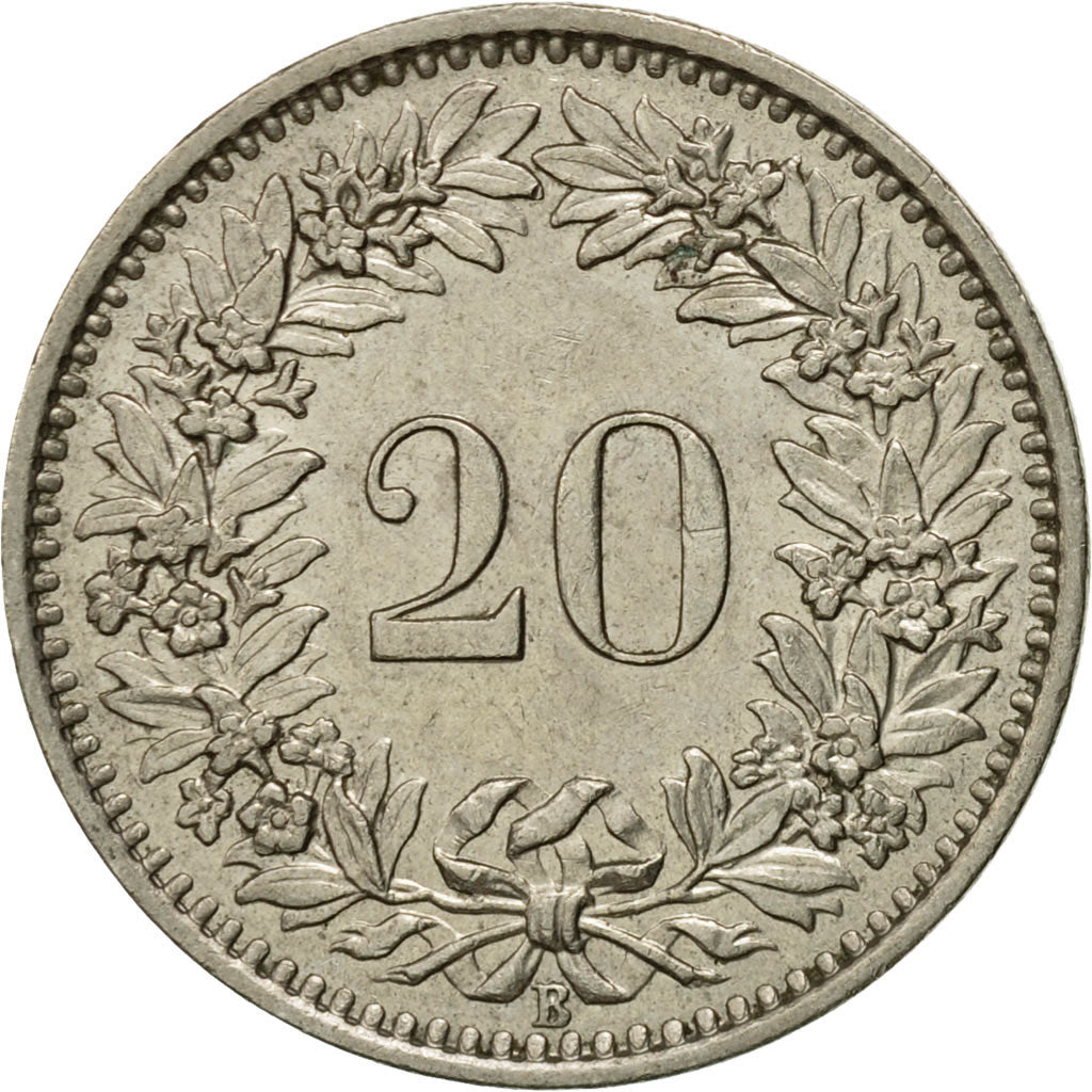 Münze, Schweiz, 20 Rappen, 1960, Bern, SS+, Copper-nickel, KM:29a