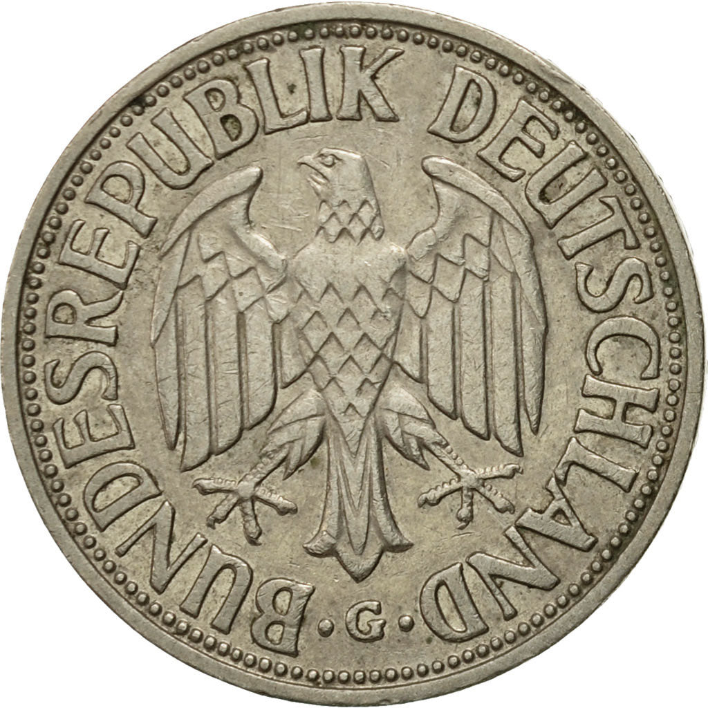 Coin, GERMANY - FEDERAL REPUBLIC, Mark, 1950, Karlsruhe, EF(40-45)