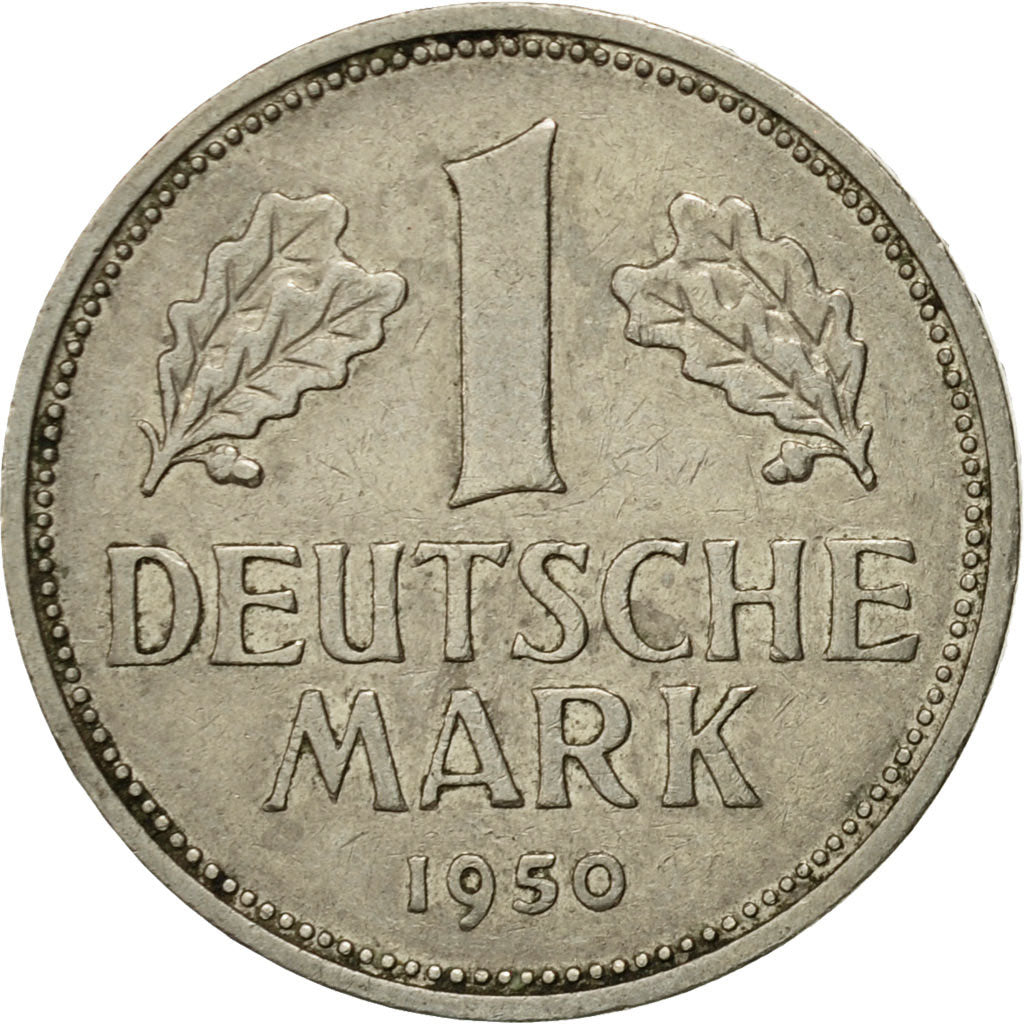 Coin, GERMANY - FEDERAL REPUBLIC, Mark, 1950, Karlsruhe, EF(40-45)