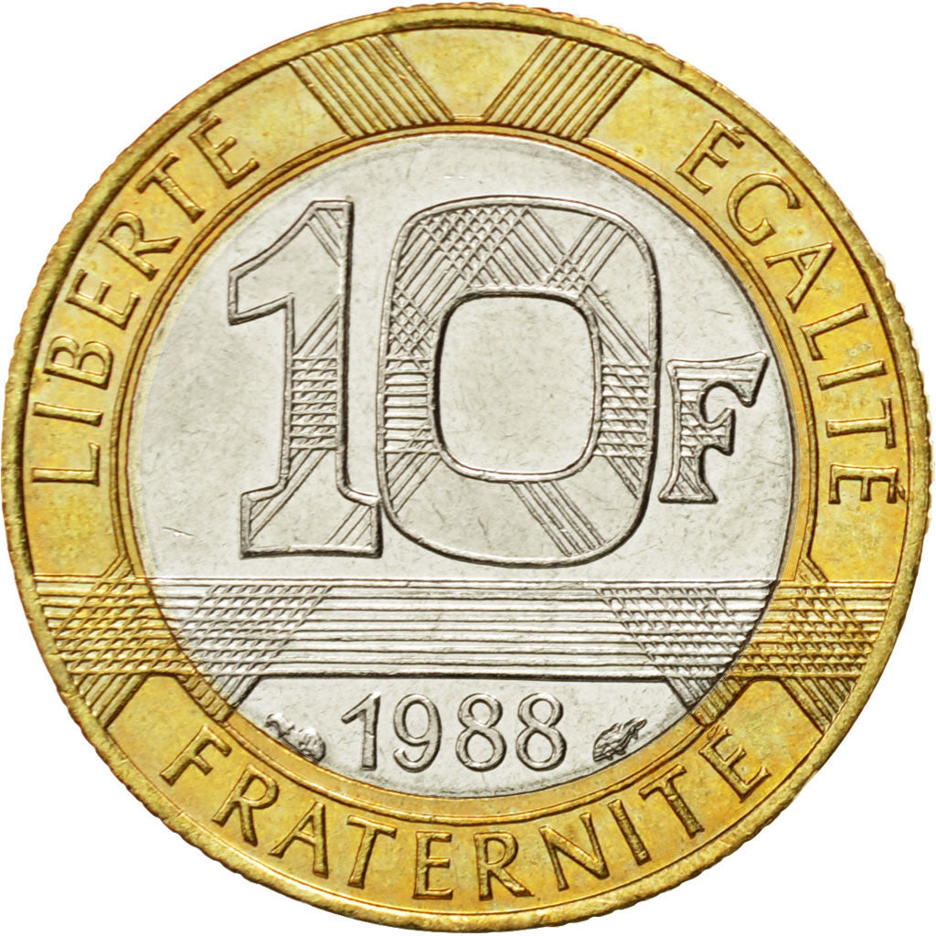 Monnaie, France, Génie, 10 Francs, 1988, Paris, SUP, Bi-Metallic, KM:964.1