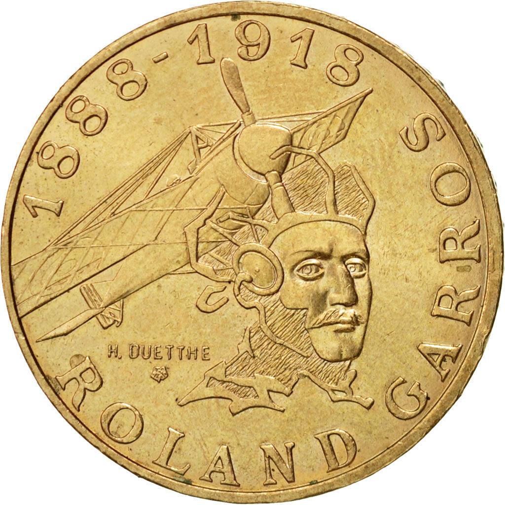 Coin, France, Roland Garros, 10 Francs, 1988, Paris, AU(55-58), Aluminum-Bronze
