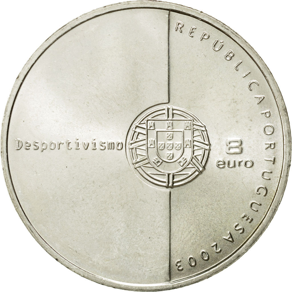 Portugal, 8 Euro, 2003, Lisbon, MS(63), Srebro, KM:752