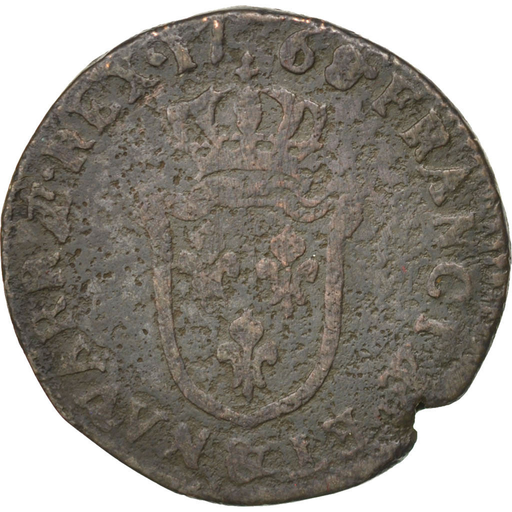 Moneta, Francia, Louis XV, Sol d'Aix, Sol, 1768, Aix, B, Rame, KM:542