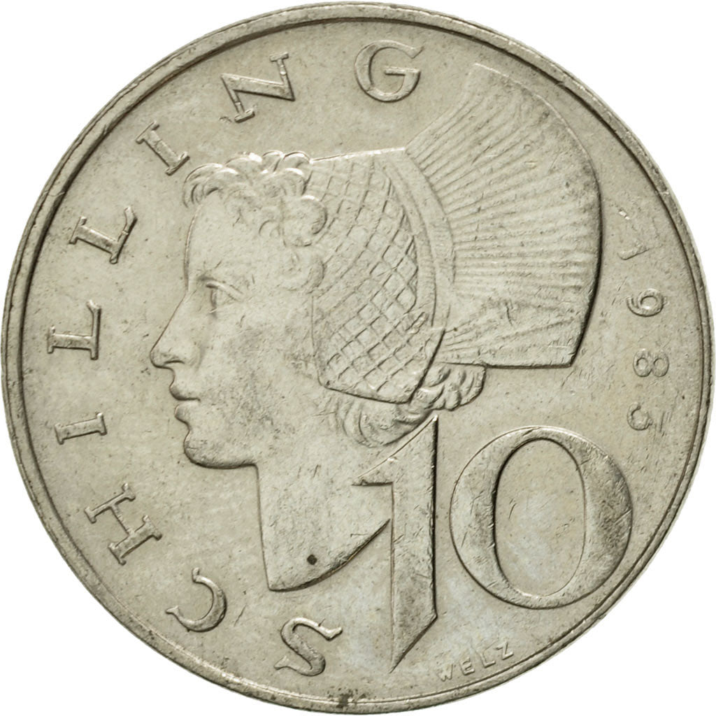 Coin, Austria, 10 Schilling, 1983, EF(40-45), Copper-Nickel Plated Nickel