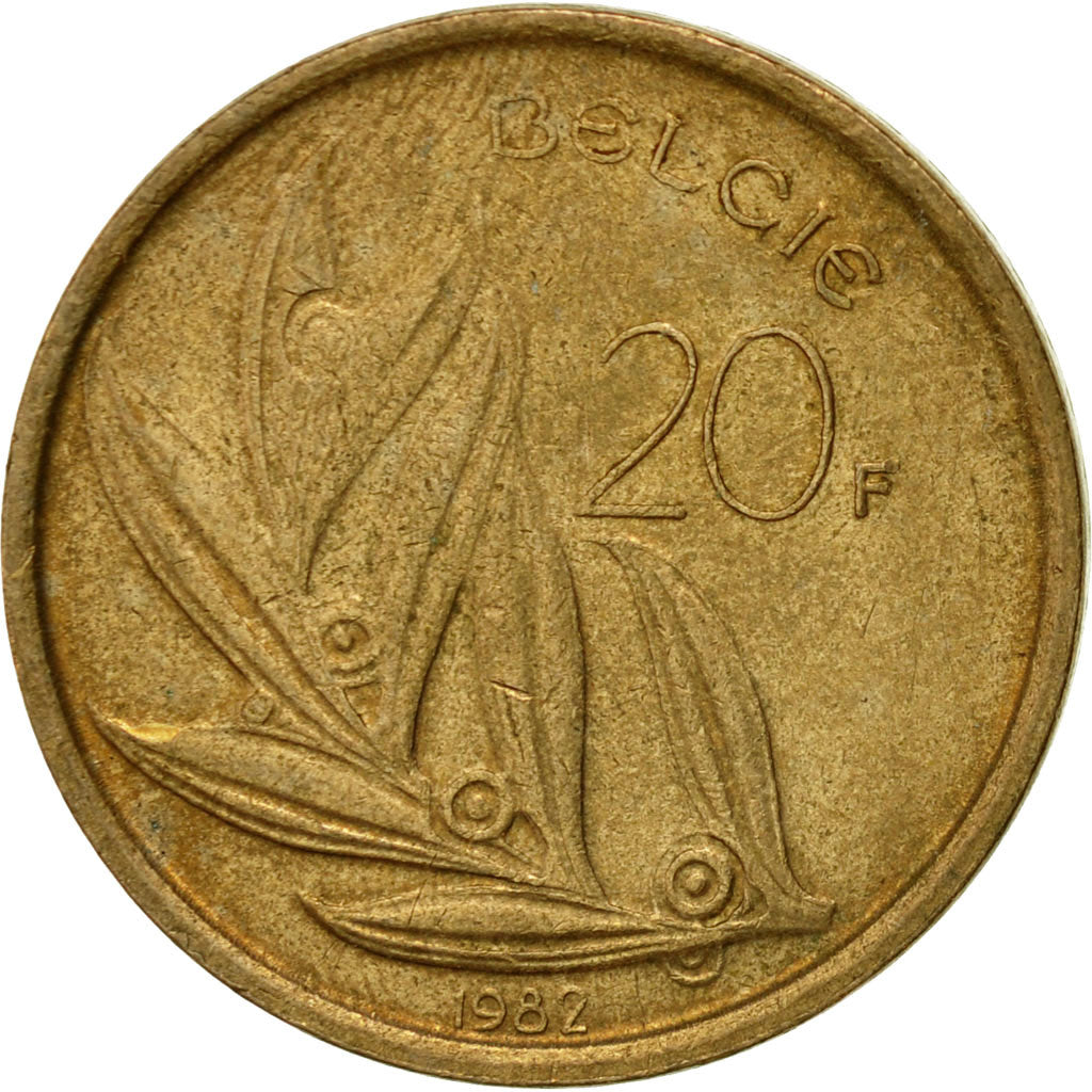 Coin, Belgium, 20 Francs, 20 Frank, 1982, EF(40-45), Nickel-Bronze, KM:160