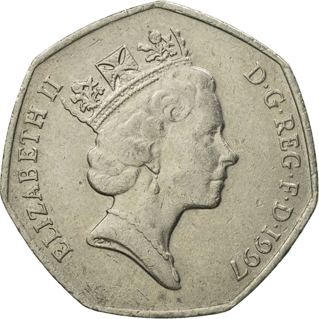 Moneta, Gran Bretagna, Elizabeth II, 50 Pence, 1997, BB, Rame-nichel, KM:940.2