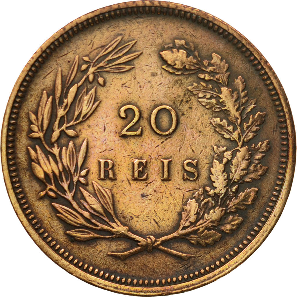 Coin, Portugal, Carlos I, 20 Reis, 1892, EF(40-45), Bronze, KM:533