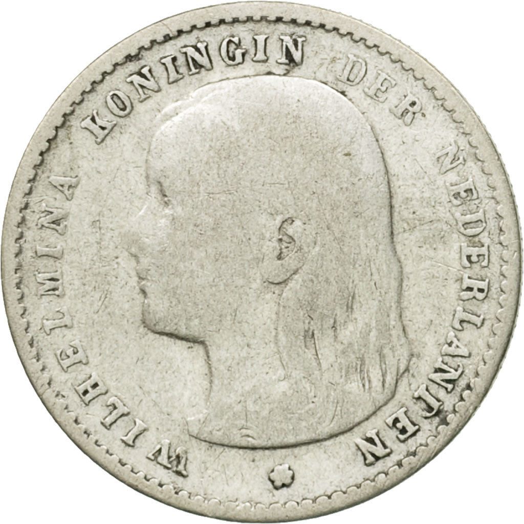 Coin, Netherlands, Wilhelmina I, 10 Cents, 1895, VF(30-35), Silver, KM:116