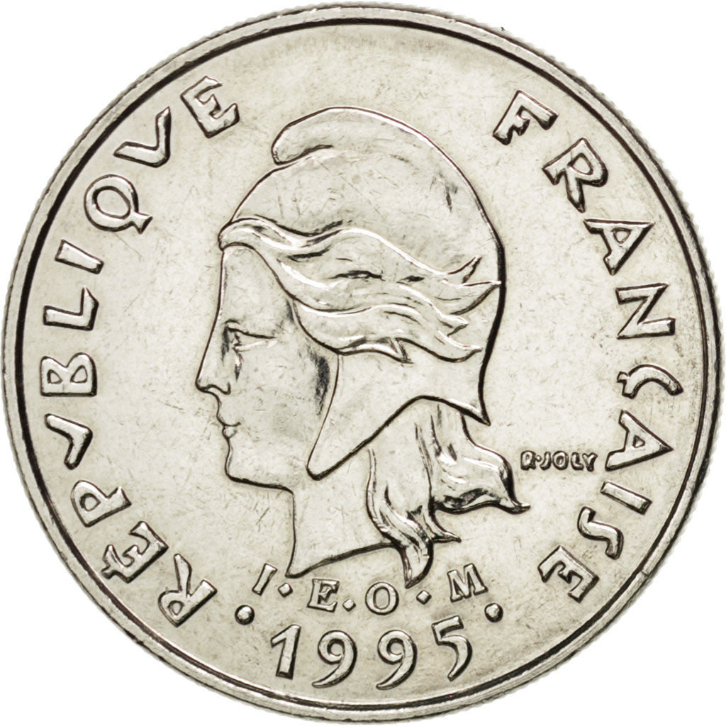 Moneta, Nuova Caledonia, 10 Francs, 1995, SPL, Nichel, KM:11