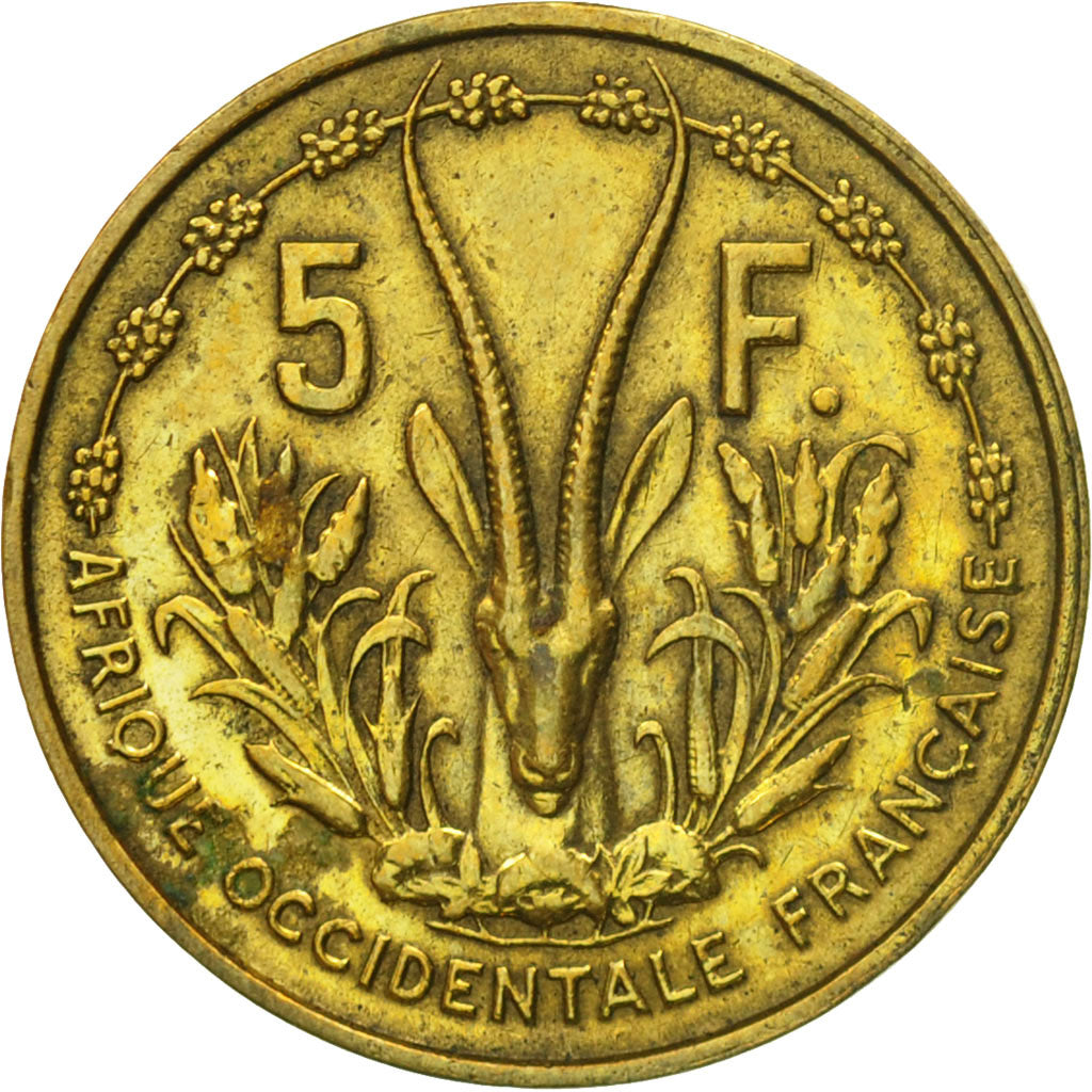 Münze, French West Africa, 5 Francs, 1956, Paris, SS, Aluminum-Bronze, KM:5