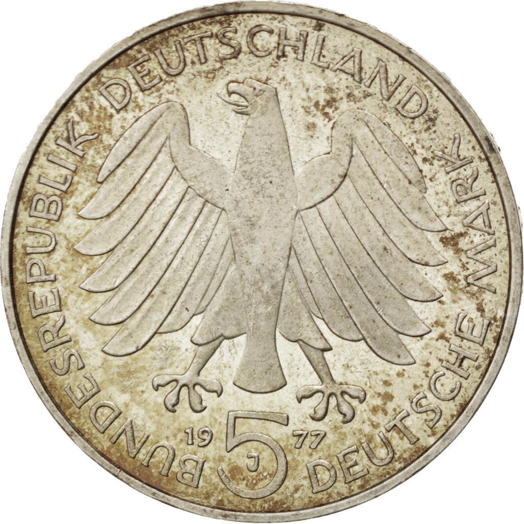 Munten, Federale Duitse Republiek, 5 Mark, 1972, Hambourg, UNC-, Zilver