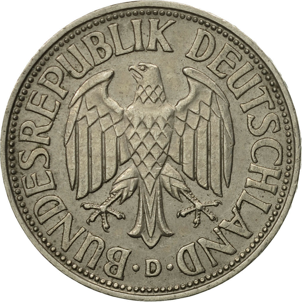 Coin, GERMANY - FEDERAL REPUBLIC, Mark, 1966, Munich, EF(40-45), Copper-nickel