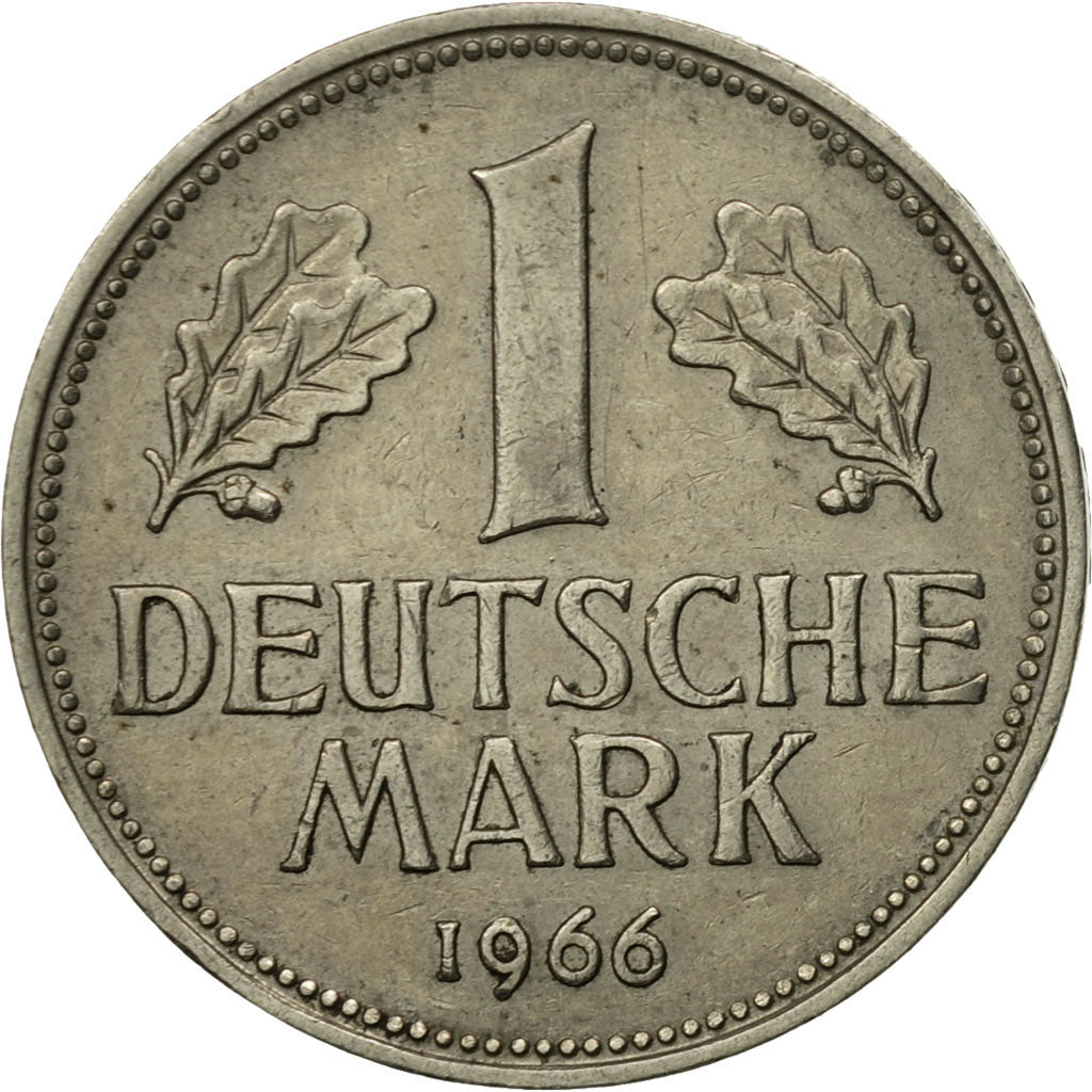 Coin, GERMANY - FEDERAL REPUBLIC, Mark, 1966, Munich, EF(40-45), Copper-nickel