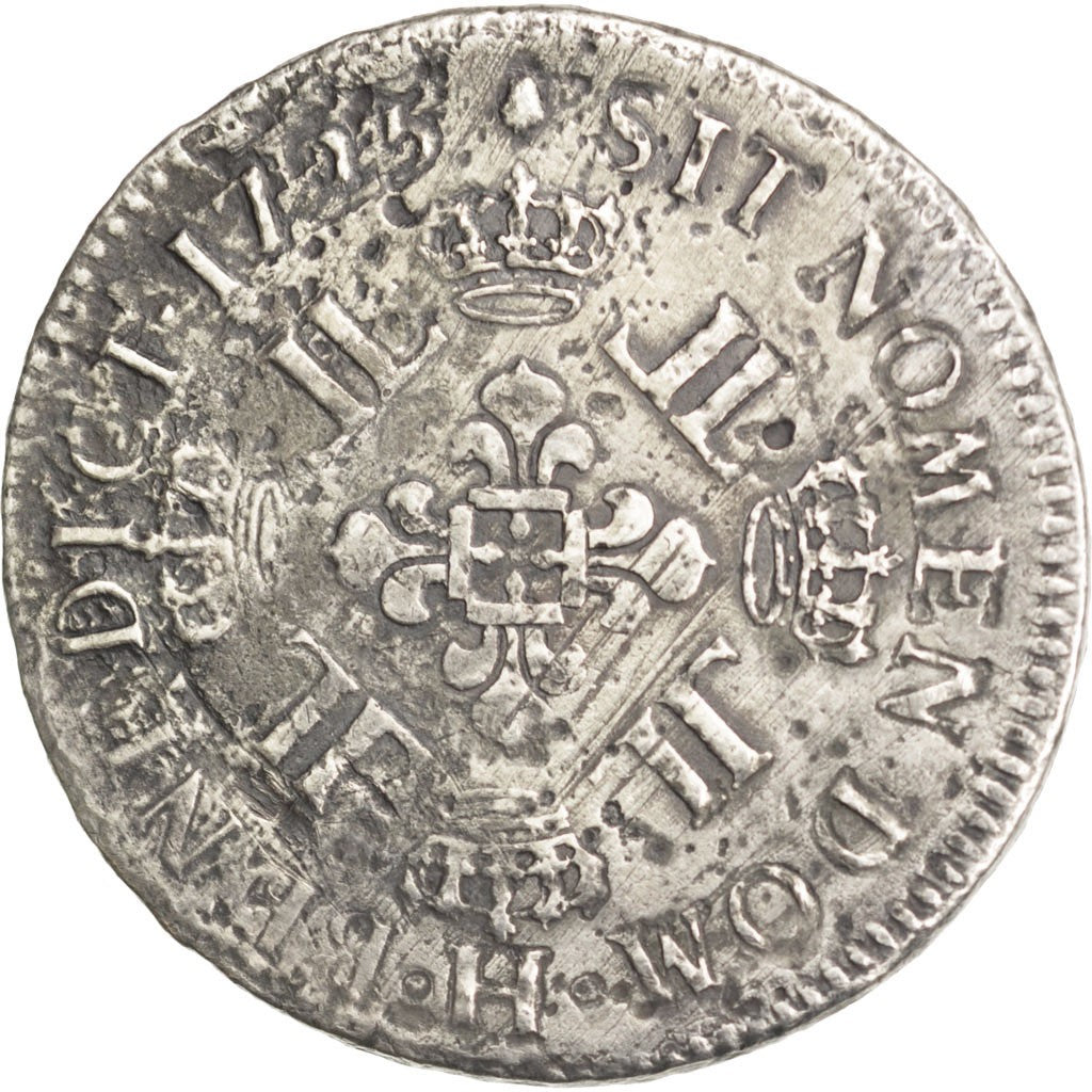 Moneta, Francja, Louis XV, Écu aux 8 L, Ecu, 1725, La Rochelle, VF(20-25)